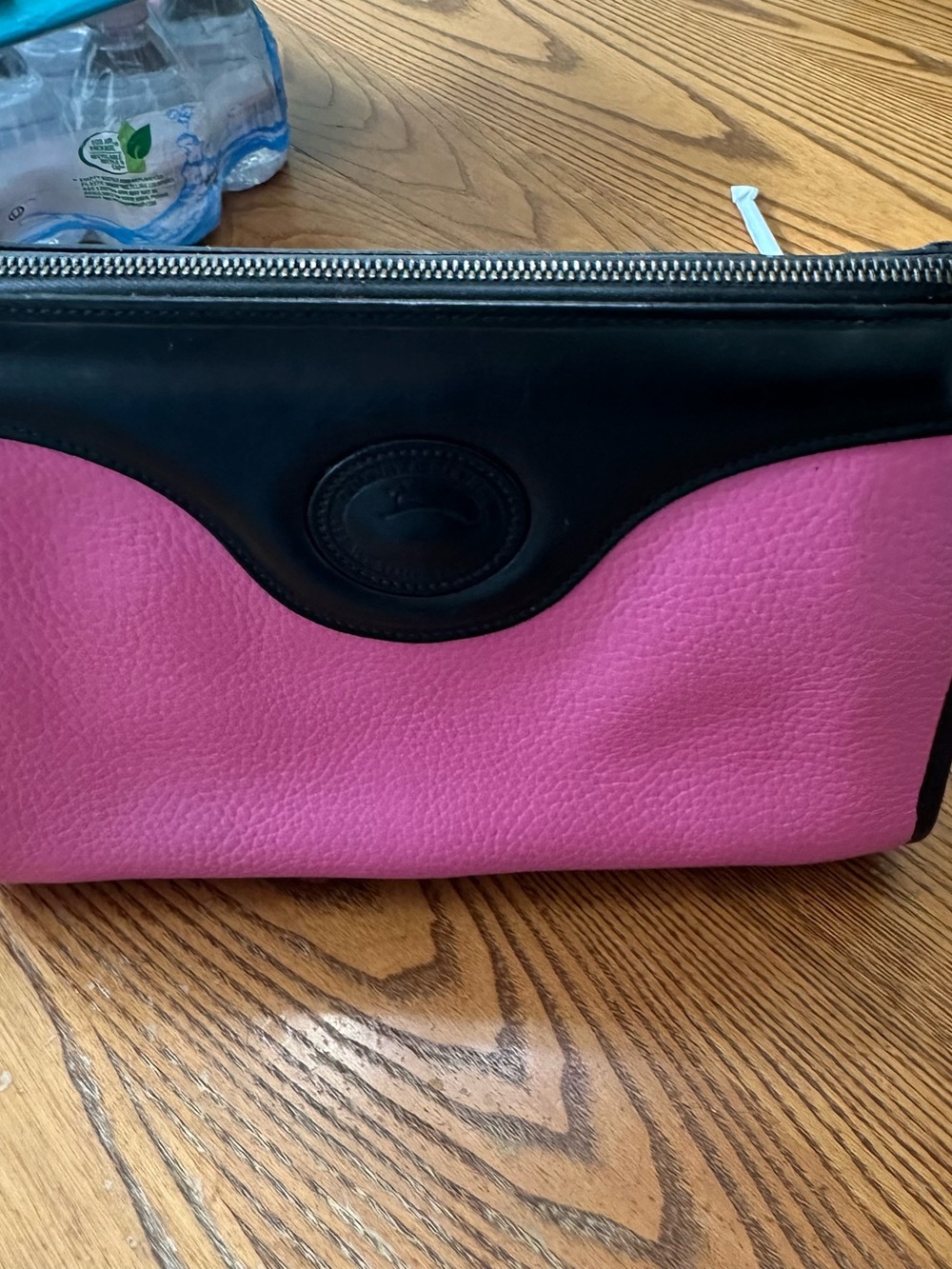 Dooney & Bourke Pink and Black Leather Crossbody Bag